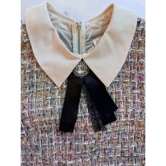 Ever After Tweed Dress Women’s Small Removable Brooch Old Money Preppy - Picture 2 of 16